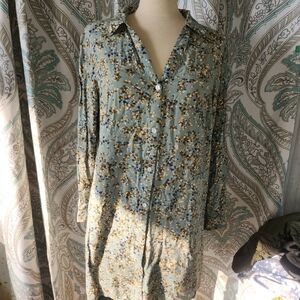 J. Jill Floral Tunic in Blue and Gold
